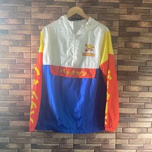 Mens Large PAC-Man Windbreaker Red/Yellow/Blue& White